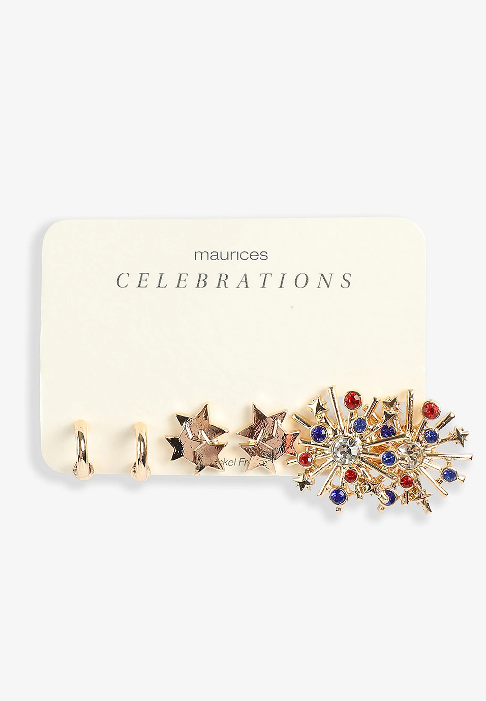 3 Pack Americana Firework Earring Set | Maurices