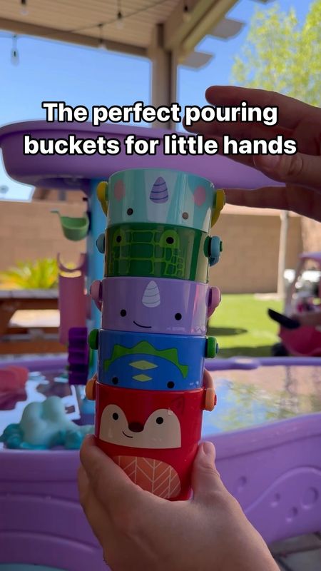 Love these tiny buckets with handles and different holes for pouring! 😍🪣 My girls ages 18 months to 9 years have all been using them 👏🏼💦

#LTKBaby #LTKVideo #LTKKids