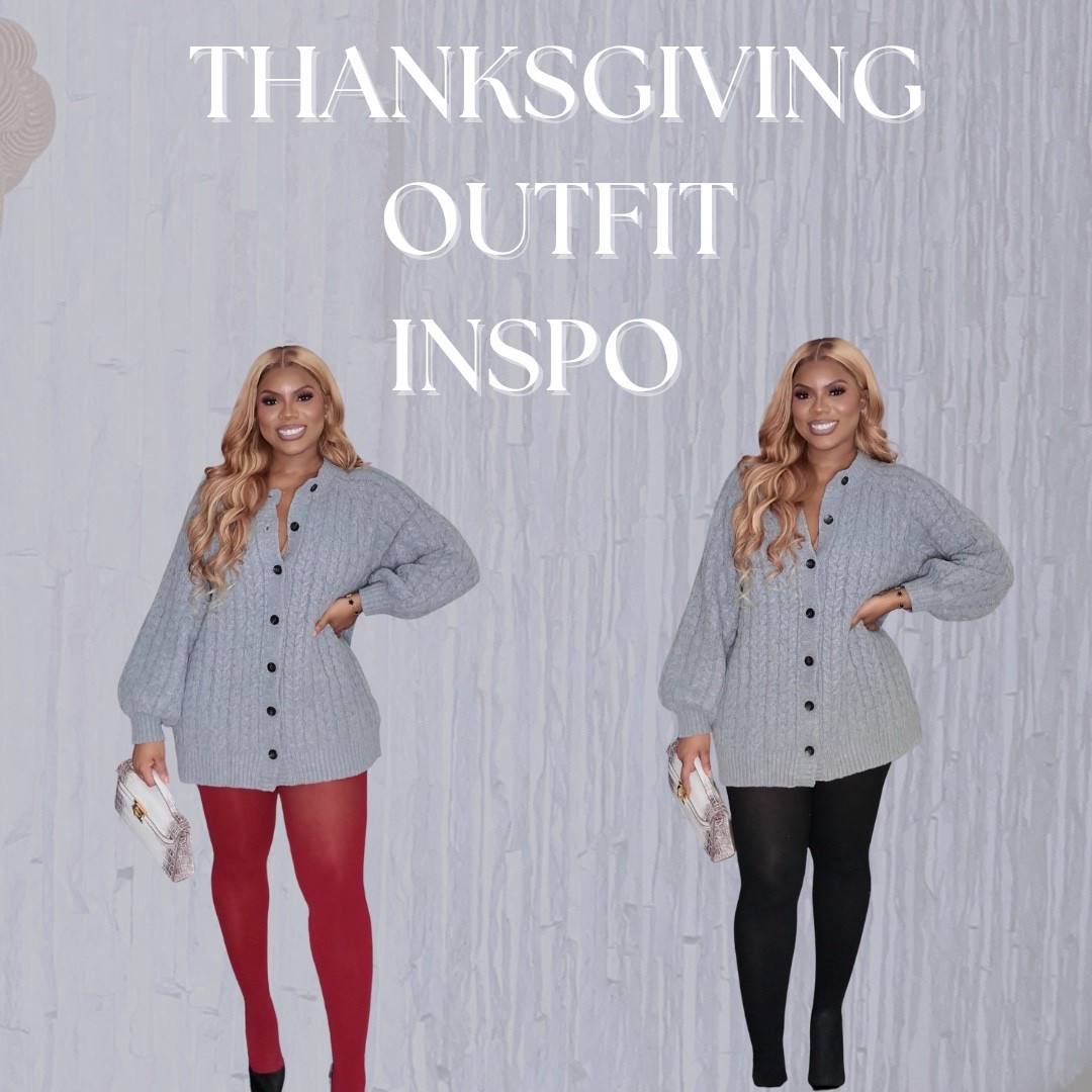 Heres another thanksgiving outfit inspo. I’m wearing a medium in this sweater dress. Are you team red or black tights? 

#LTKFindsUnder50 #LTKMidsize #LTKStyleTip