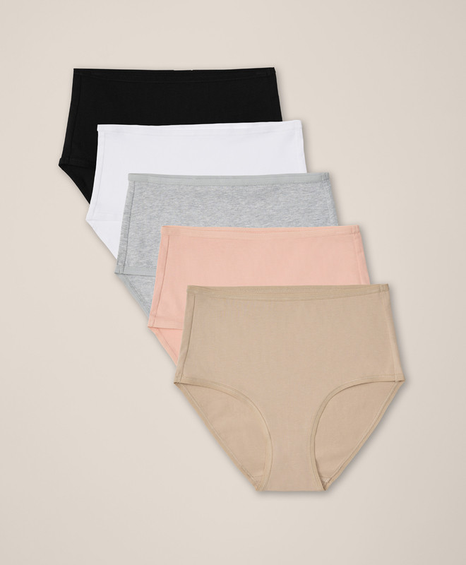 Women’s Everyday High Rise Brief 5-pack made with Organic Cotton | Pact | Pact Apparel