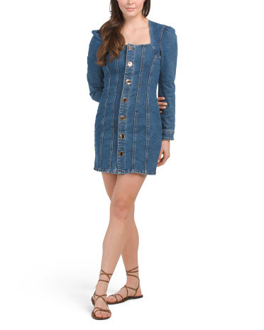 Denim Seamed Mini Dress | TJ Maxx