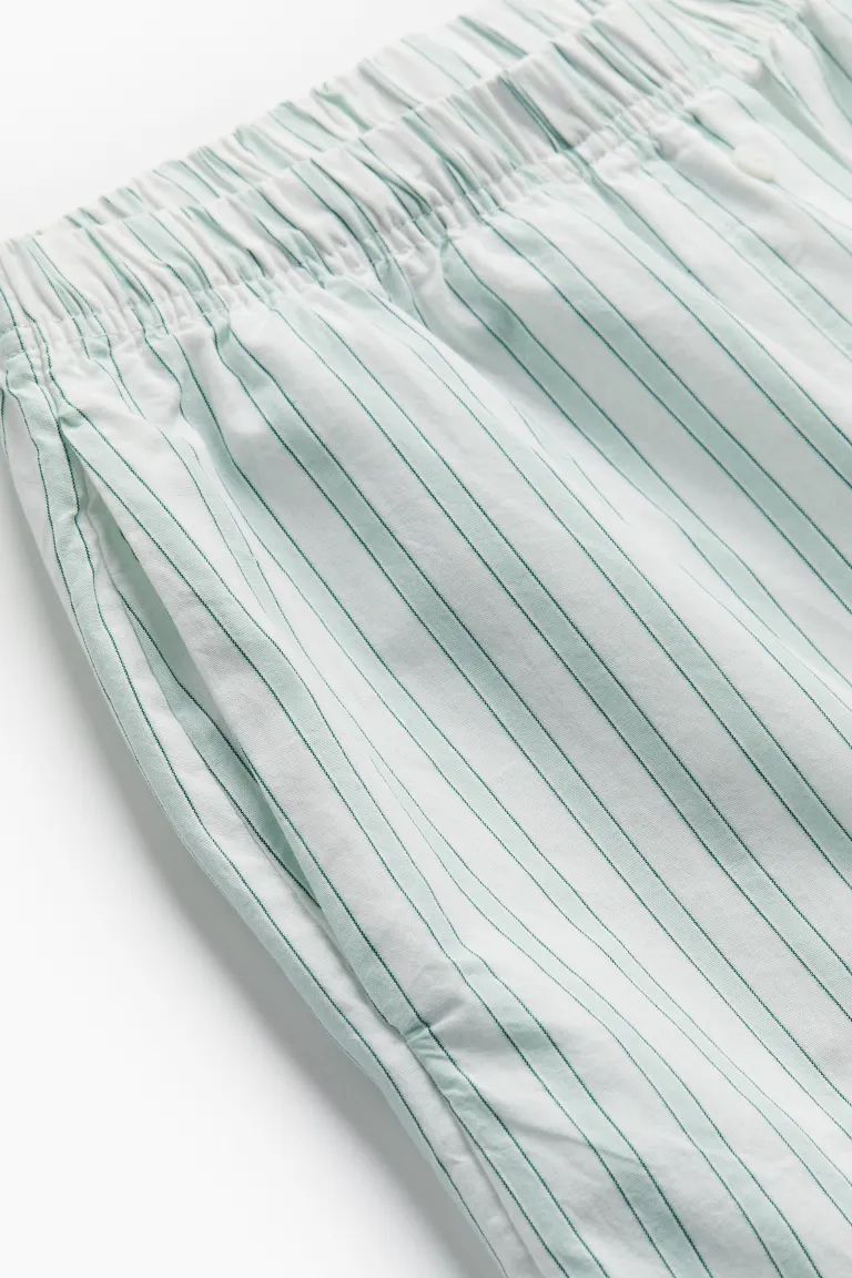 Twill Pajama Pants - Light green/striped - Ladies | H&M US | H&M (US + CA)