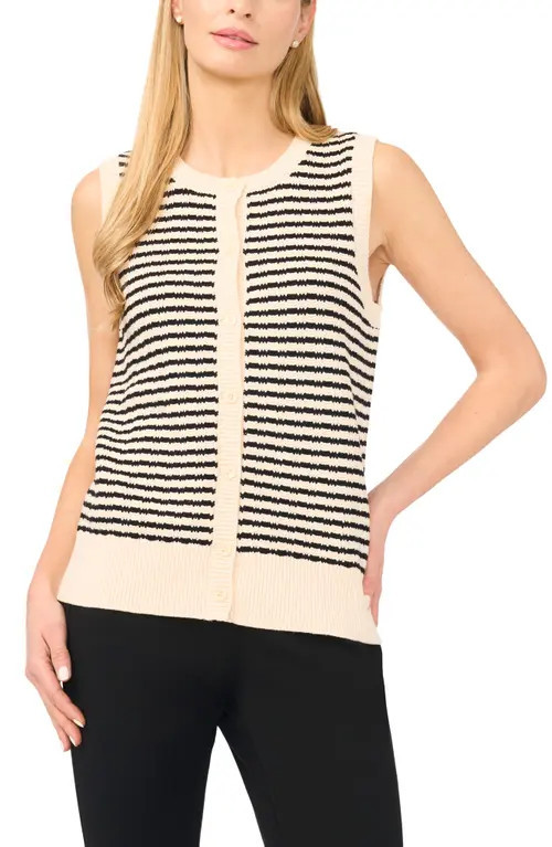 halogen(r) Stripe Sweater Vest in Buttercream at Nordstrom, Size Xx-Large | Nordstrom