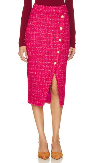 Canella Tweed Skirt in Hot Pink | Revolve Clothing (Global)