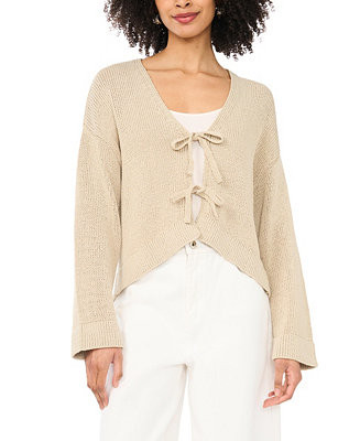 Women's Tie-Front Long-Sleeve Cardigan | Macy's
