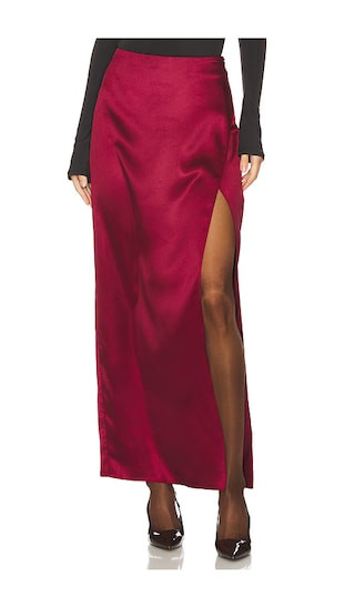 Allina Skirt in Burgundy Skirt Red Skirt Outfit Maxi Skirt Outfit Winter Outfit Winter Outfits 2025 | Revolve Clothing (Global)