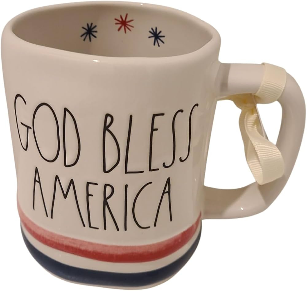 Rae Dunn God bless America Ceramic coffee mug. July 4th/ Patriotism mugs. | Amazon (US)
