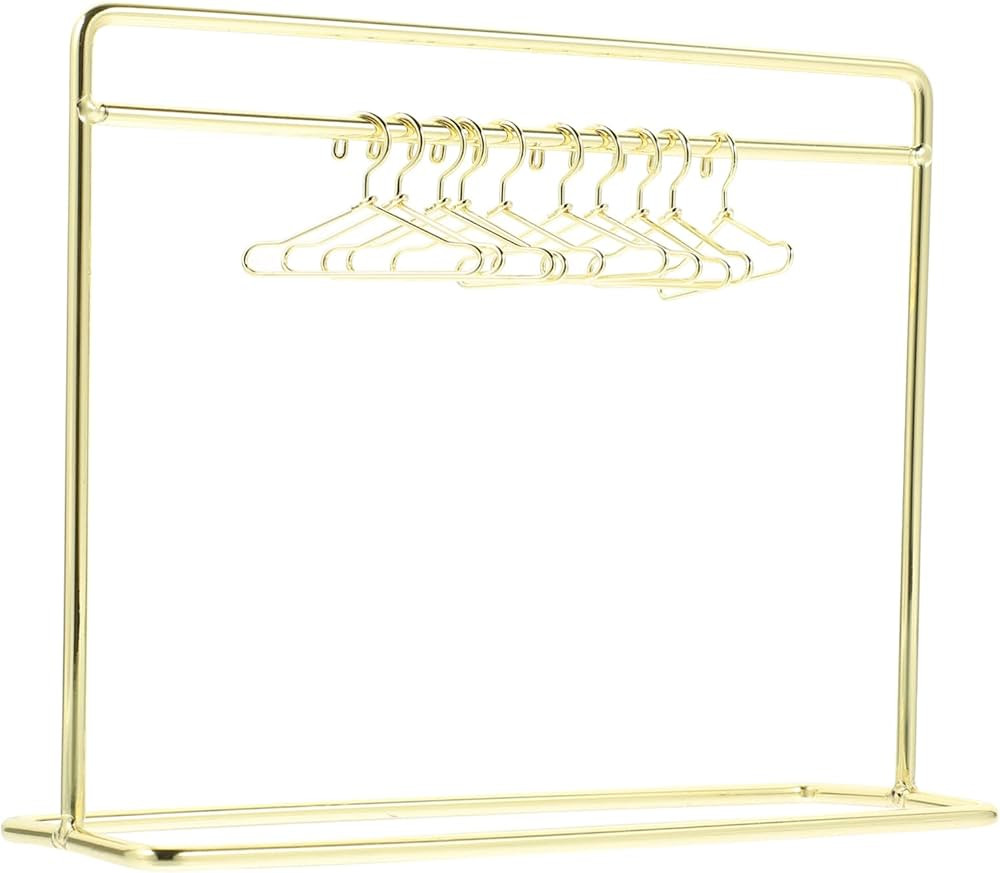 STOBOK Miniature Doll Garment Rack Set Mini Doll Dress Clothing Display Rack with 10Pcs Mini Doll... | Amazon (US)