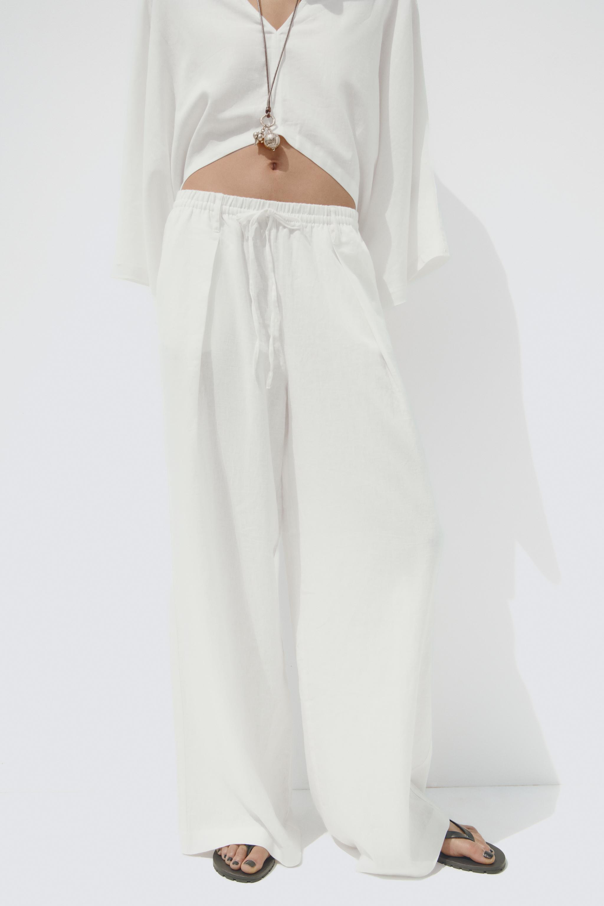 LINEN BLEND TROUSERS | Zara US