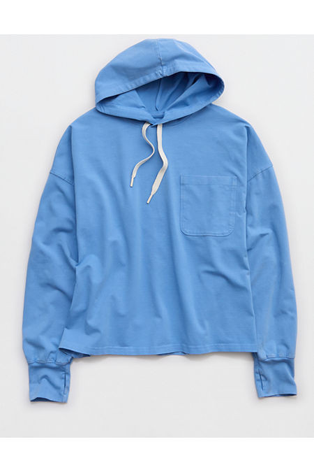 OFFLINE By Aerie OG Cotton Hoodie Women's Tidal Blue XXS | Aerie