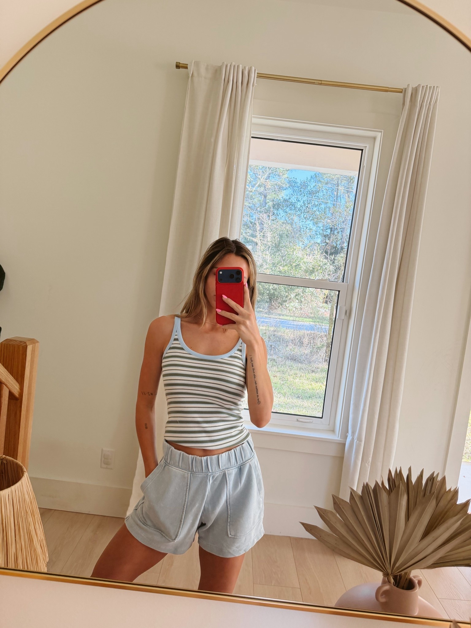 Bottoms size S 
Tank top size M 