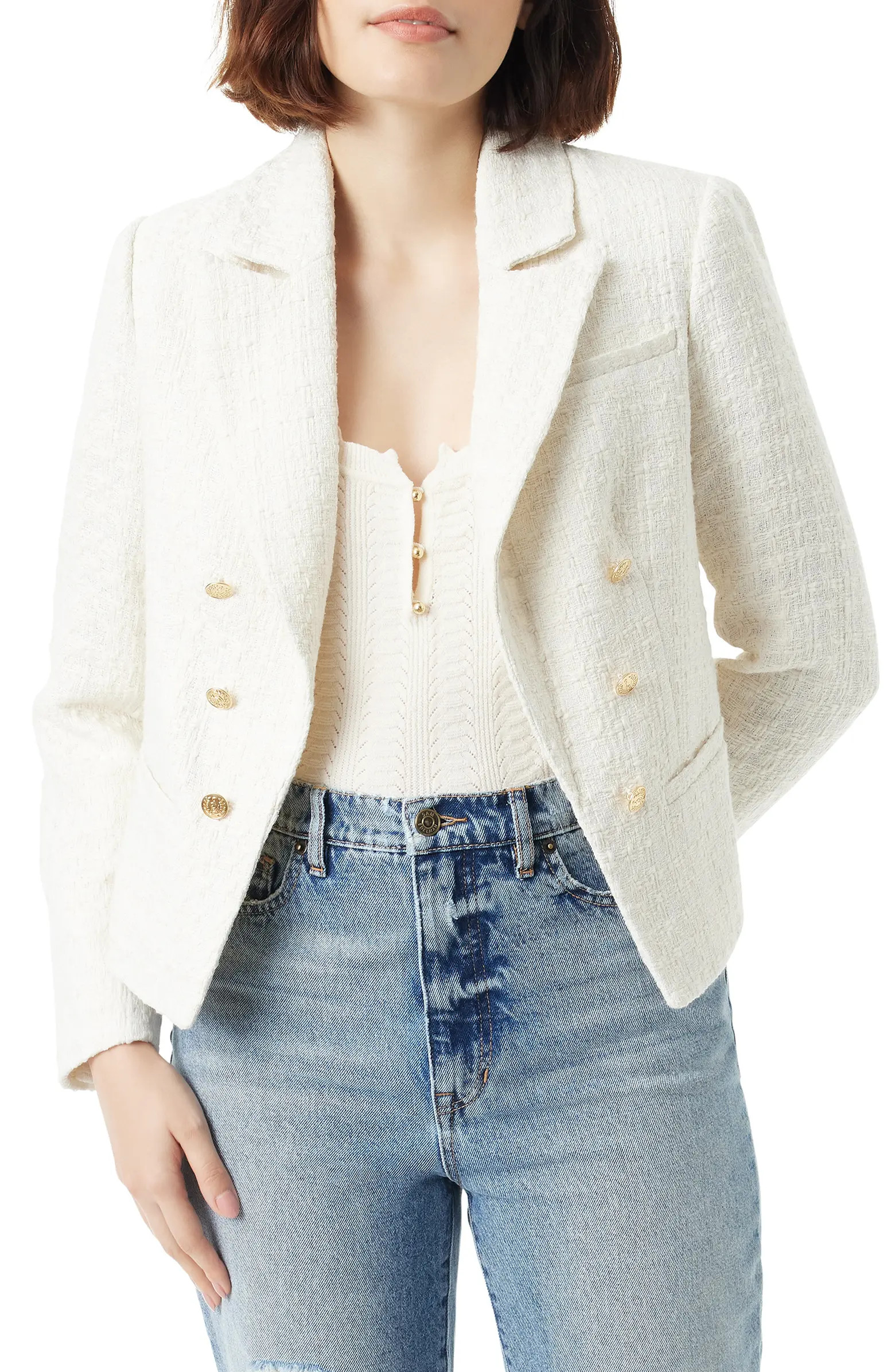 Sam Edelman Cheryl Open Front Crop Blazer | Nordstrom | Nordstrom