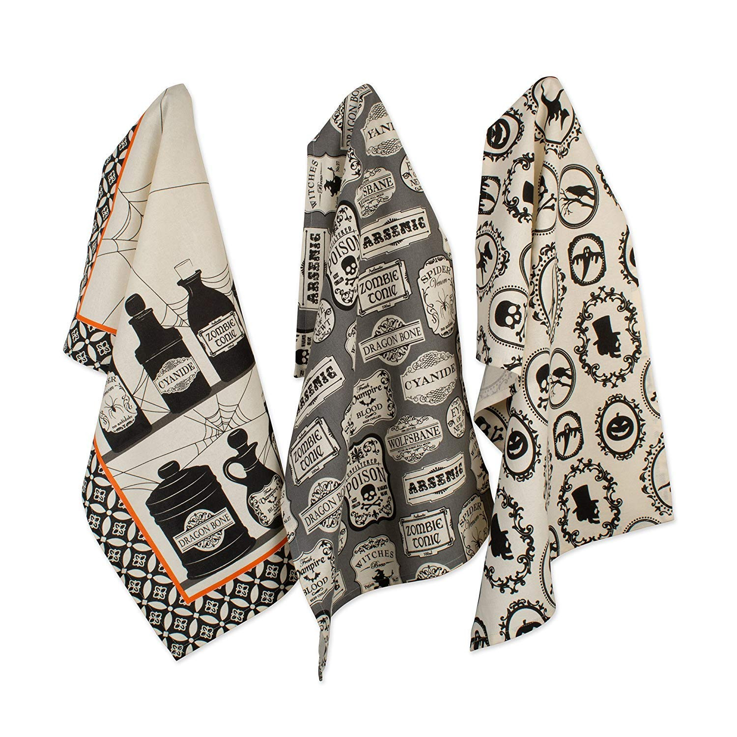 DII Halloween Hand Towels for The Kitchen Decorative Spooky & Fun Cotton Printed Dishtowel Set, 1... | Amazon (US)