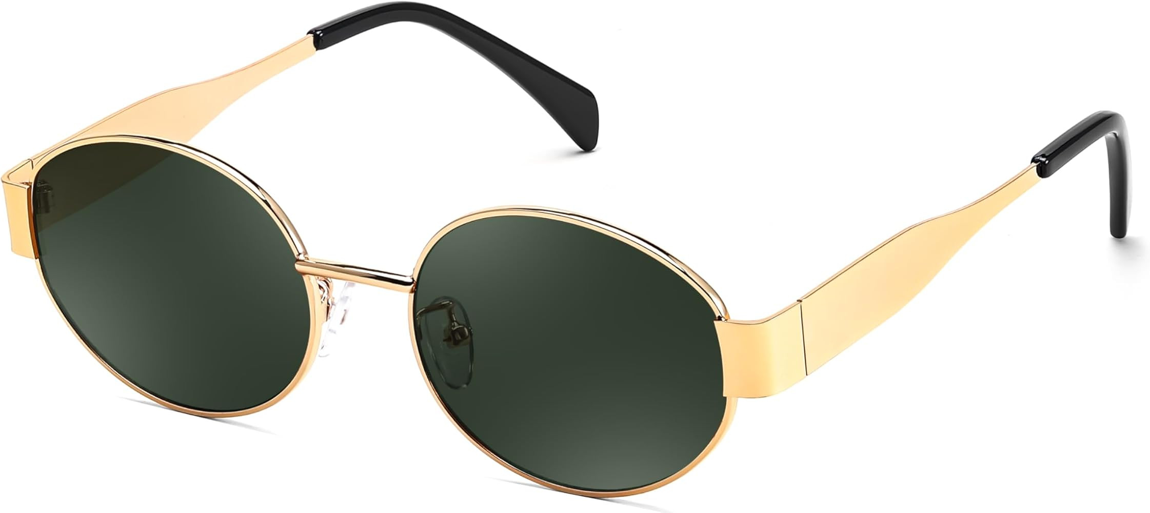 FEISEDY Trendy Retro Oval Sunglasses for Women Men Small Metal Frame Sun Glasses UV400 Shades B01... | Amazon (US)