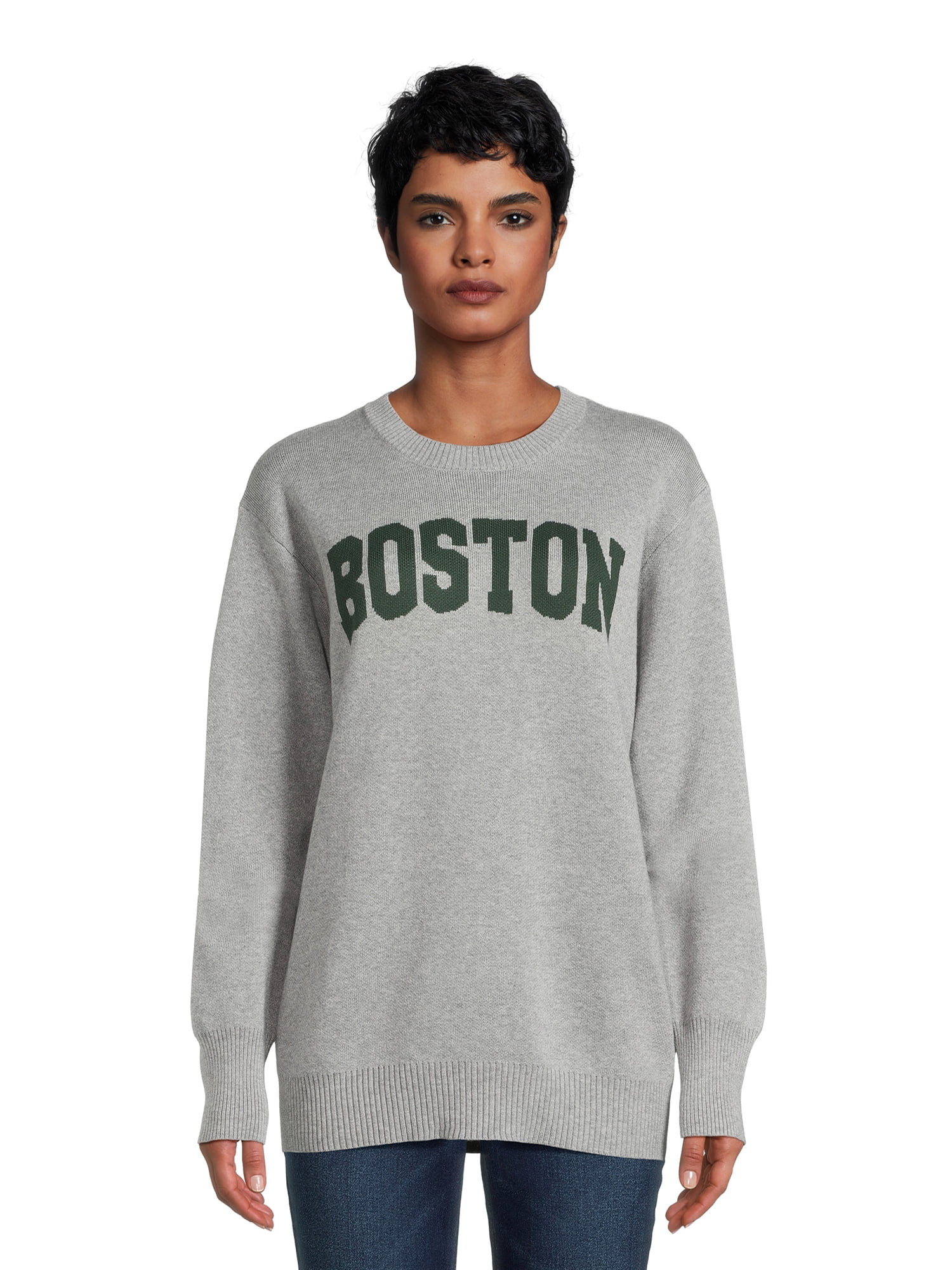 No Boundaries Juniors V Neck Top with Long Sleeves, Sizes XS-3XL | Walmart (US)