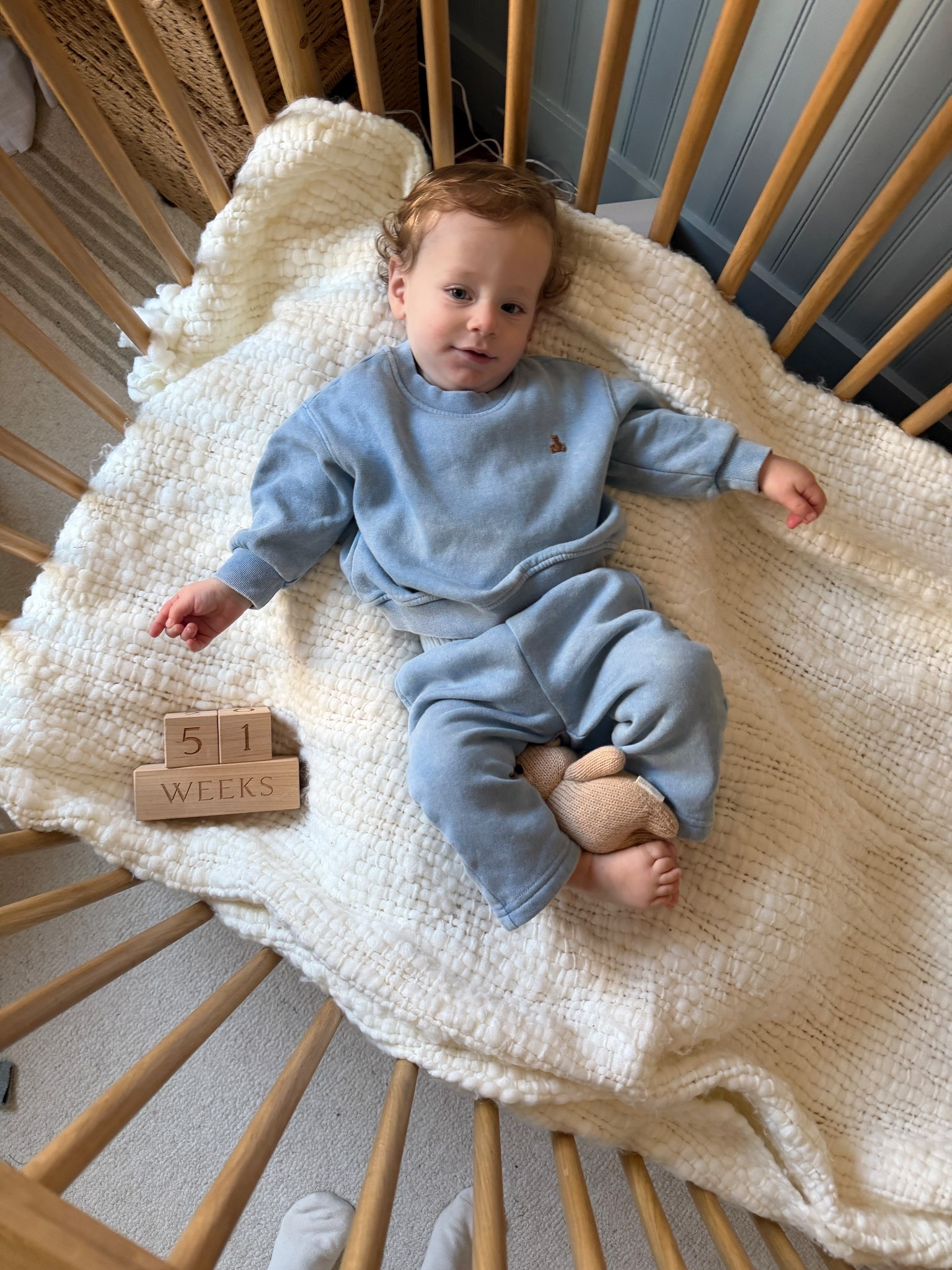 51 week milestone photos! We have been taking these milestone photos with these blocks since day 1. I can't believe we are so close to a year. 

#LTKBaby