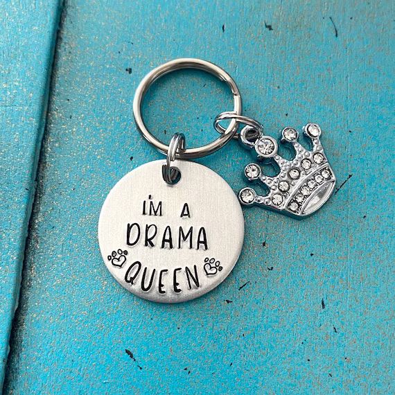 Personalized Drama Queen Pet ID Tag, Custom Crown Pet Identification Tag, Customizable Dog Tag, D... | Etsy (US)