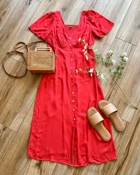 Red dress. Red midi dress. Classic midi dress. Fourth of July dress. Fourth of July outfit ideas. Memorial Day outfit. Red dresses. Teacher dress. Summer dress.

#LTKGiftGuide #LTKSeasonal #LTKSaleAlert