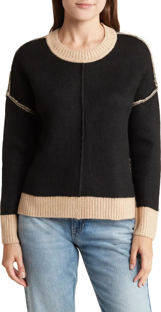 Sweet Romeo Crewneck Contrast Hem Sweater | Nordstromrack | Nordstrom Rack