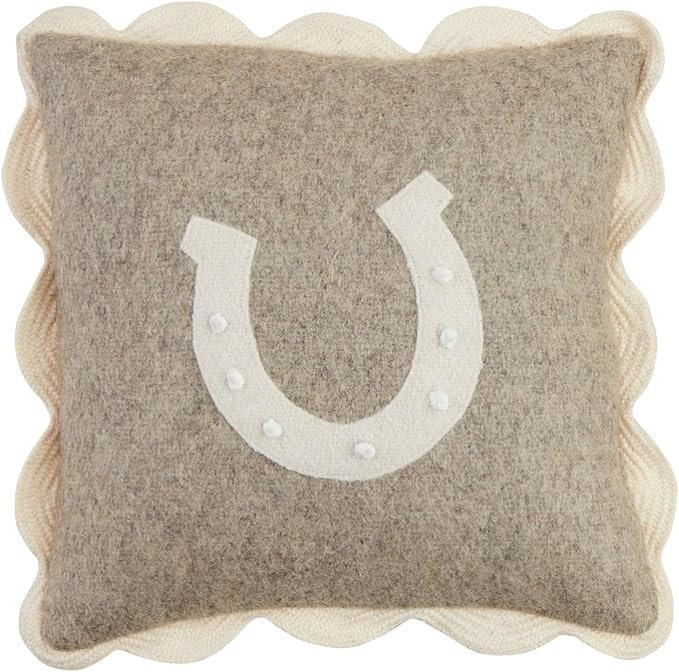 Mud Pie Felt Horseshoe Mini Pillow; 8" X 8" | Amazon (US)