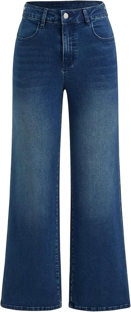 CIDER Womens Straight Leg Jean Mid Waist Trendy Fall Fashion Denim Pant Slim Basic Casual Busines... | Amazon (US)