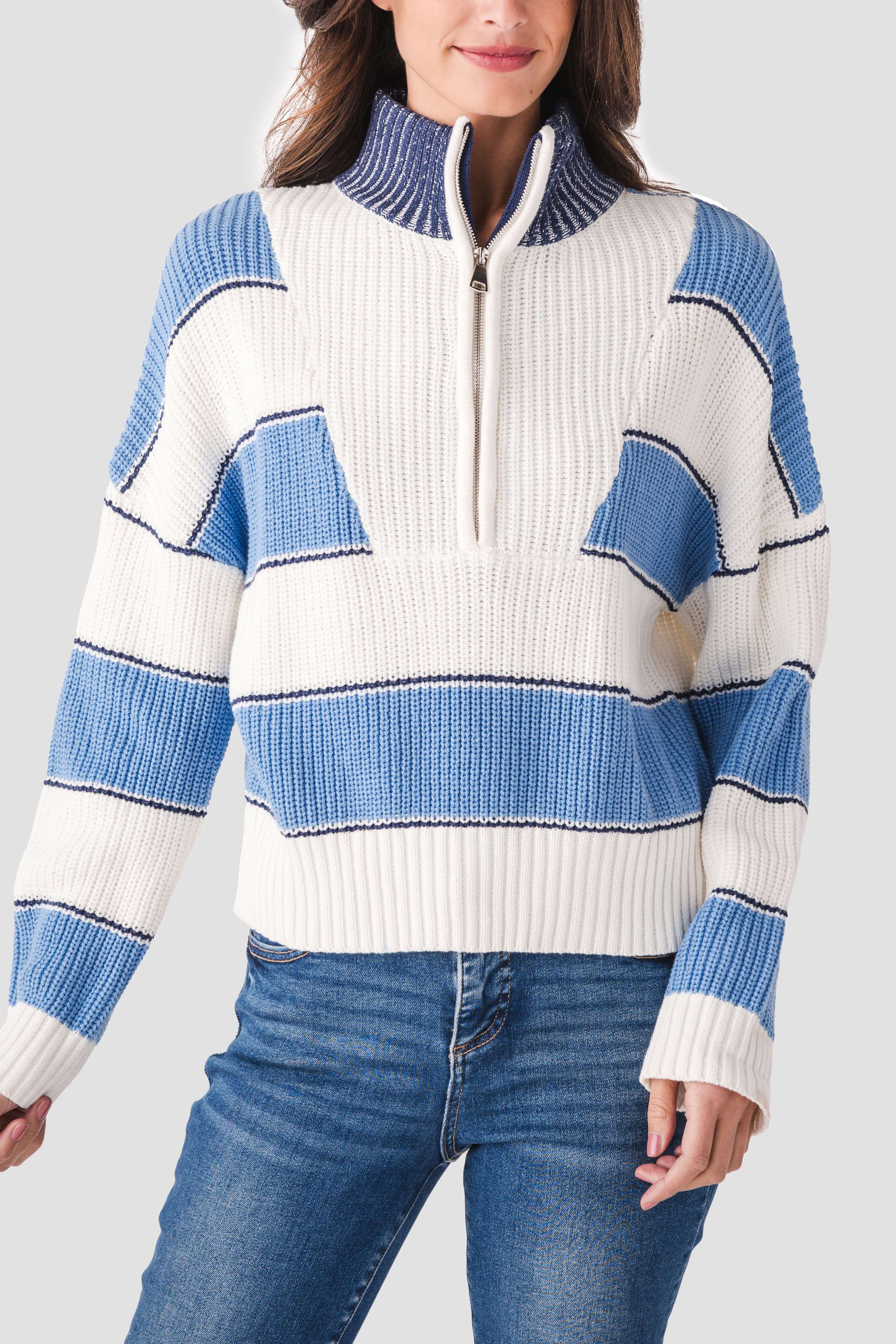 Elan Striped 1/4 Zip Sweater | Social Threads