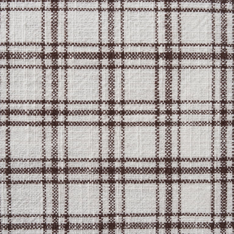 My Texas House 18" x 18" Ivory/Brown Ruffle Plaid Cotton Decorative Pillow | Walmart (US)