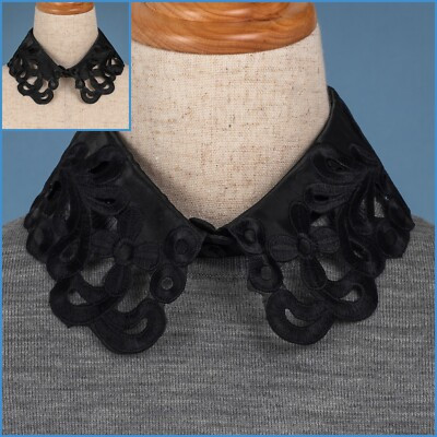 False Polyester Black Peter Pan Collar Faux Decorative Detachable Removable  | eBay | eBay US
