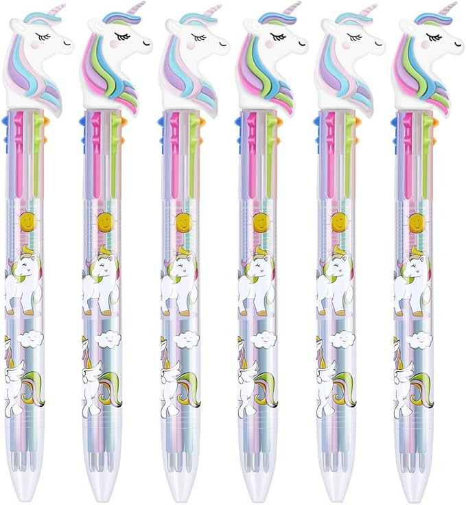 Tbestmax 6 Multicolor Unicorn Pen Retractable Gel Pen Ballpoint Shuttle Pens Liquid Ink Pens Set ... | Amazon (US)