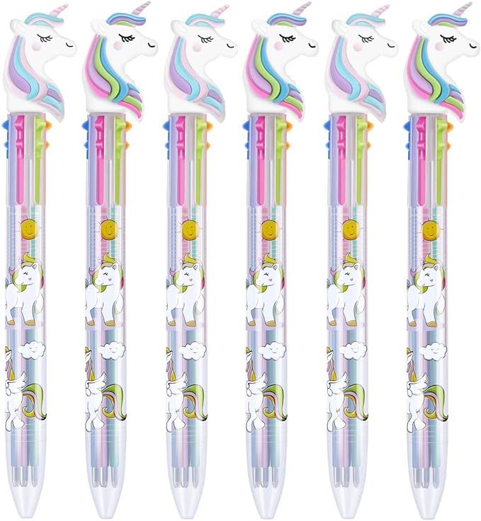 Tbestmax 6 Multicolor Unicorn Pen Retractable Gel Pen Ballpoint Shuttle Pens Liquid Ink Pens Set ... | Amazon (US)