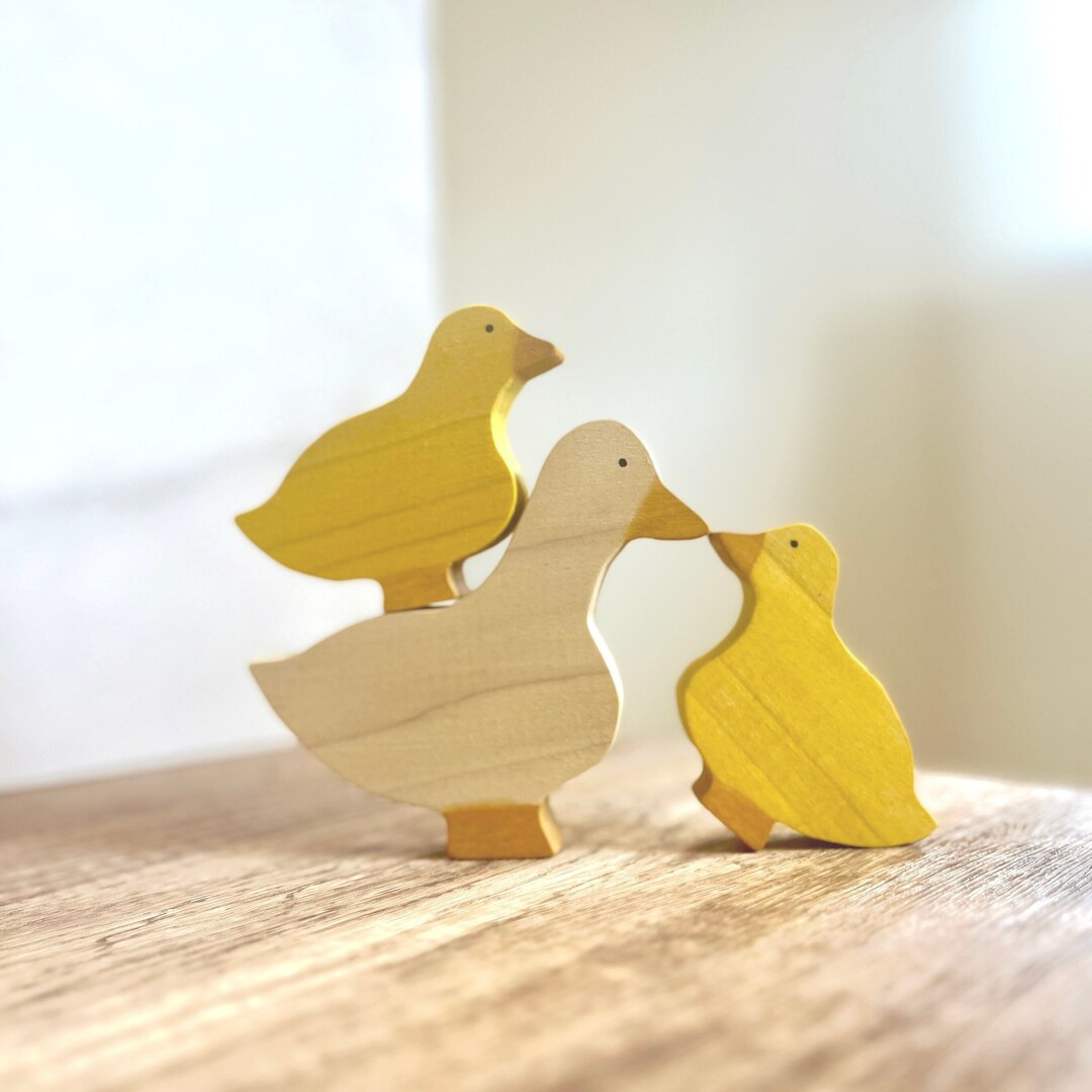 Wood Duck and Ducklings Set, Wooden Toys for Toddler, Farm Animals, Baby Shower Gift, First Birth... | Etsy (US)