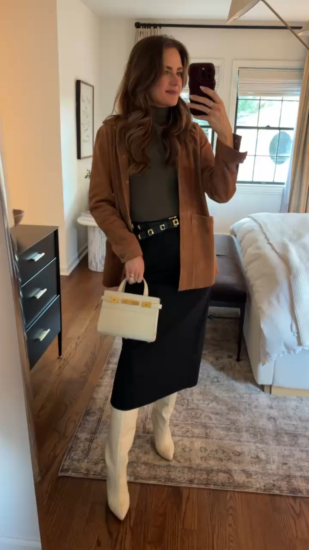 Headed to dinner with Shopbop x Vince. Size S in top & 2 in skirt but should have sized down in both. 34 in jacket should have gotten 36 for more relaxed fit I’d prefer. 😅



#LTKStyleTip #LTKShoeCrush #LTKItBag