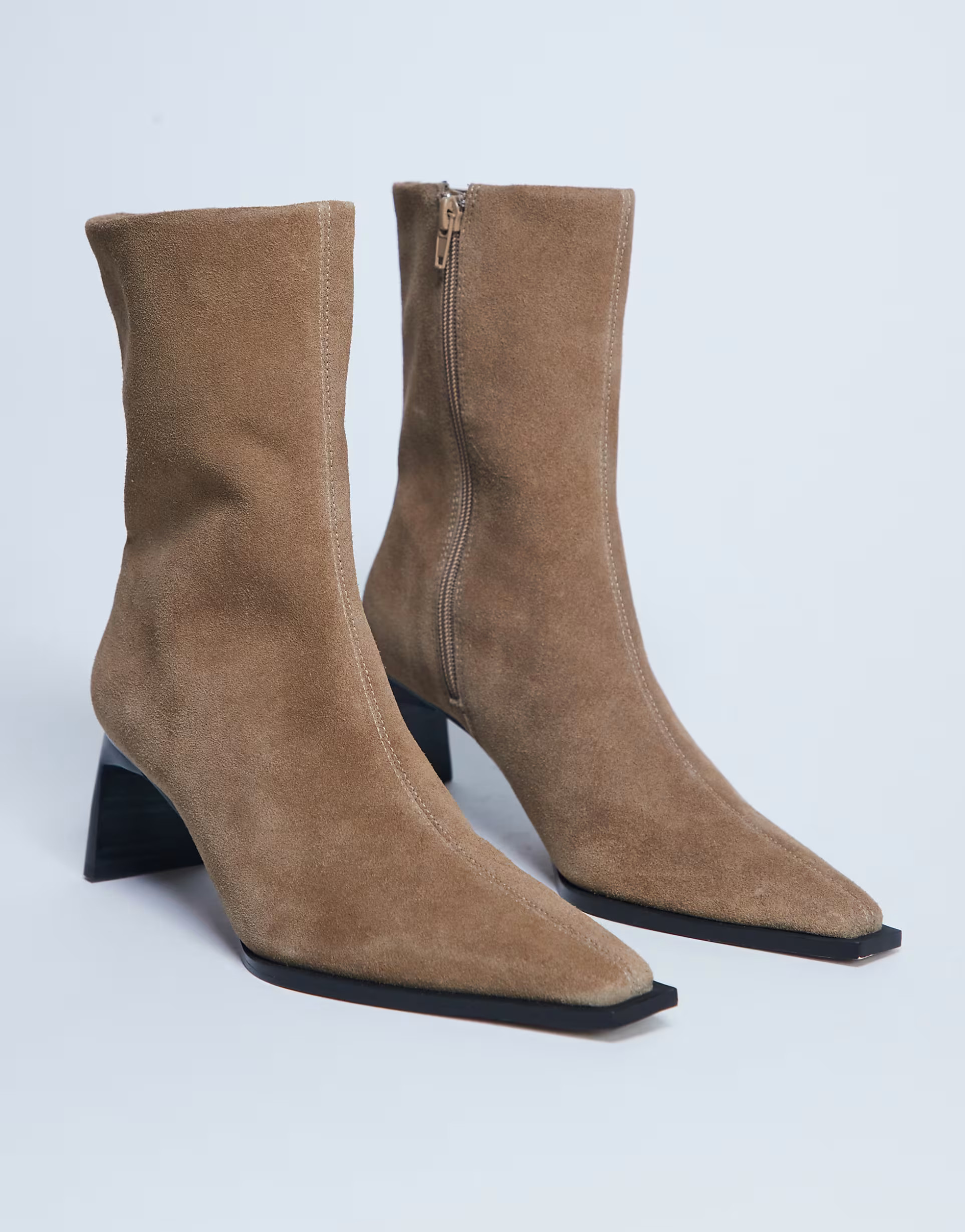 Topshop Nadie real suede chisel toe ankle boot in beige | ASOS | ASOS (Global)