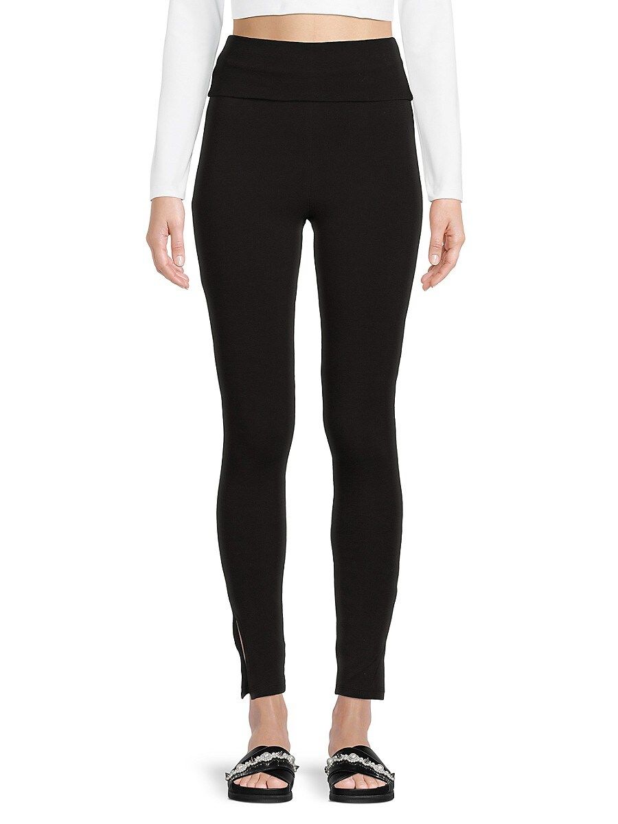 WeWoreWhat Women's High Rise Foldover Waist Leggings - Black - Size XL | Saks Fifth Avenue OFF 5TH