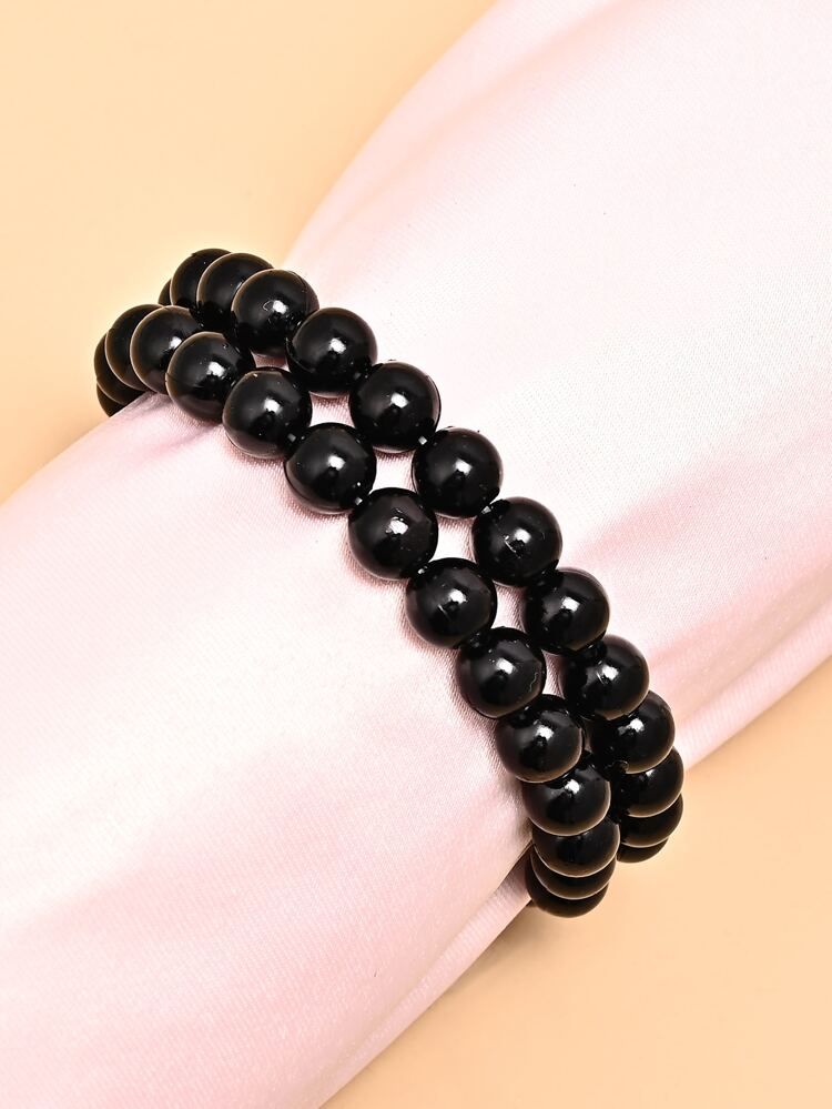 2pcs Minimalist Beaded Bracelet | SHEIN