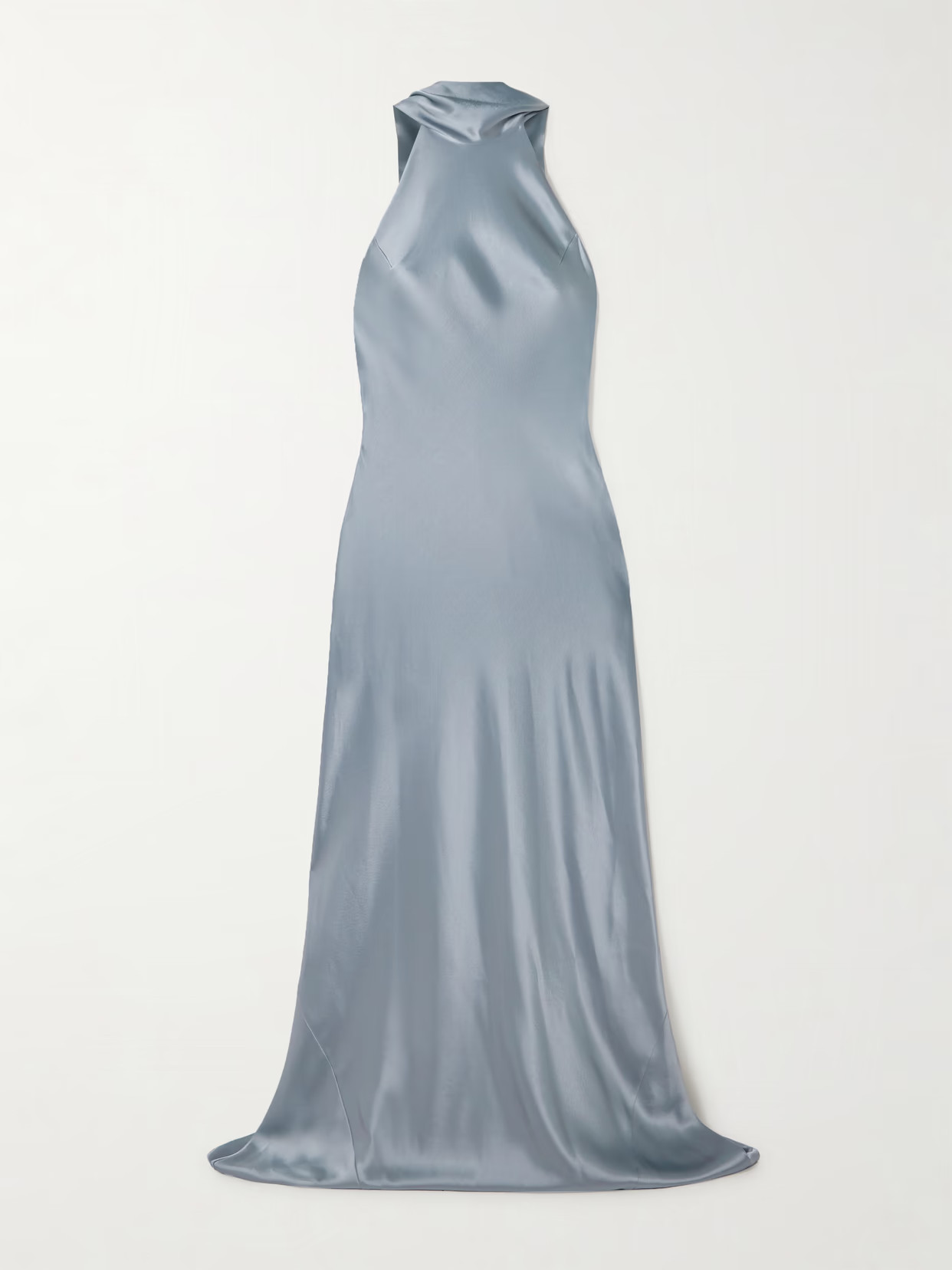 Galvan - Sienna Satin Halterneck Gown - Blue | NET-A-PORTER (US)