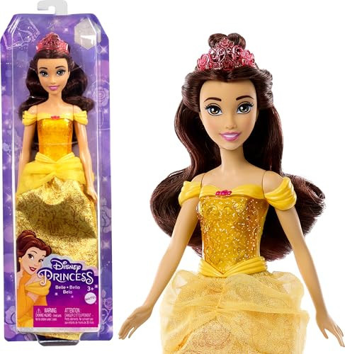 Mattel Disney Princess Toys, Belle Fashion Doll, Sparkling Look with Tiara Accessory, Inspired by the Beauty & the Beast Movie | Amazon (US)