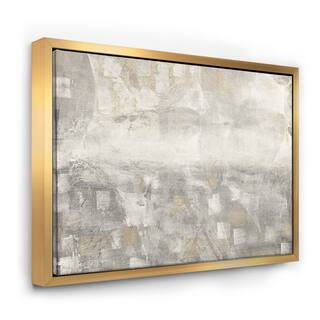 Designart - Gray Abstract Watercolor - Contemporary Canvas in Gold Frame | 32" x 16" | Michaels® | Michaels Stores