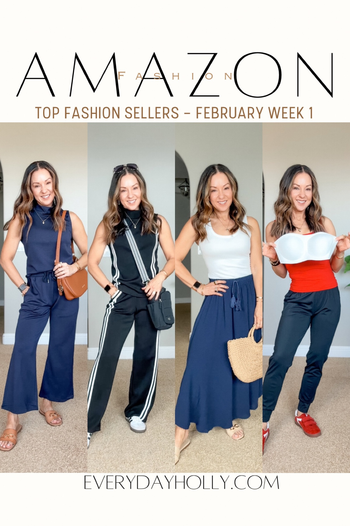 Amazon Top 5 fashion sellers February week 1 - petite friendly two piece set XS navy, Layering tanks XS white, summer flowy maxi skirt small navy, wireless seamless strapless bra & everyday bra, designer inspired two piece stripe wide leg pants set. I'm 5'1", 109lbs.


#LTKFindsUnder50 #LTKMostLoved #LTKPetite