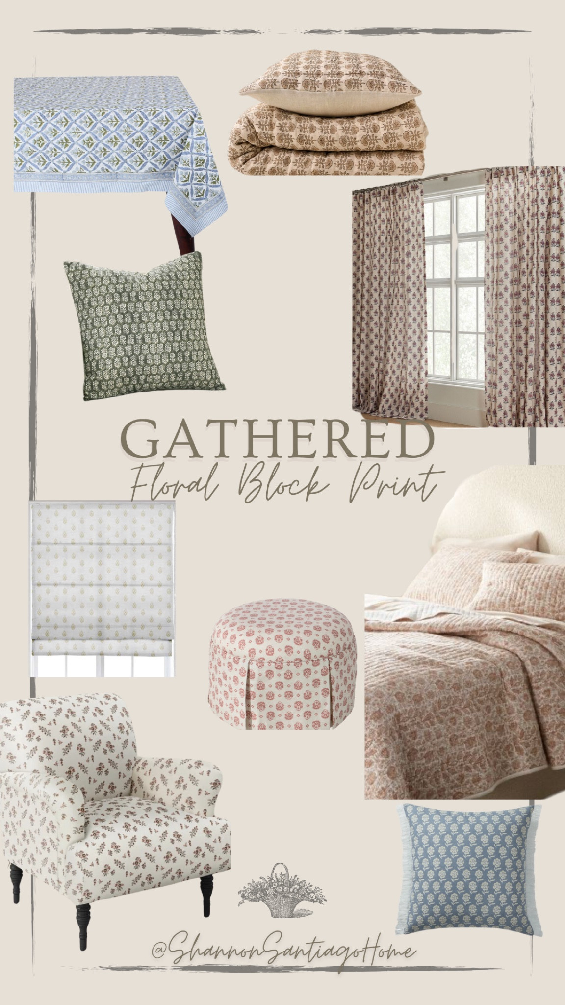 Block print decor, cottage core, vintage modern, floral print pillows

#LTKhome