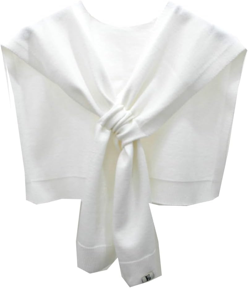 Women's Casual Knit Sweater Shawl Wrap Tied Detachable Fake Collar Triangle Knotted Shawls Travel Cape Shoulder Tops | Amazon (US)