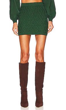 Tularosa Davina Knit Mini Skirt in Forest Green from Revolve.com | Revolve Clothing (Global)
