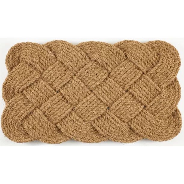 Entryways Knot-ical Handwoven Coconut Fiber Indoor Outdoor Doormat, 18'' x 30'', Brown | Walmart (US)