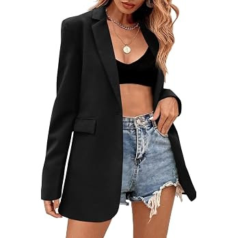 Febriajuce Womens Oversized Blazers Long Sleeve Boyfriend Suits Jackets | Amazon (US)