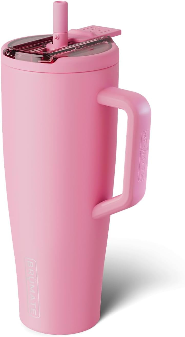 BrüMate Era Flip 40oz Tumbler with 100% Leakproof Covered Straw Lid | Hygienic Covered Straw | Insulated Stainless Steel Water Bottle with Handle | Cup Holder Friendly | BPA-Free (Primrose) | Amazon (US)