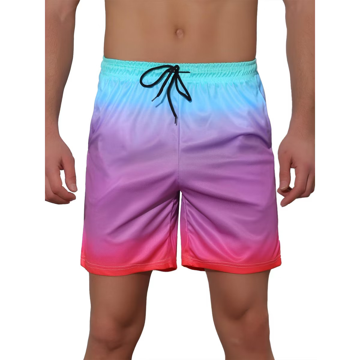 Lars Amadeus Men's Contrasting Colors Patterned Beach Swimming Board Shorts | Target