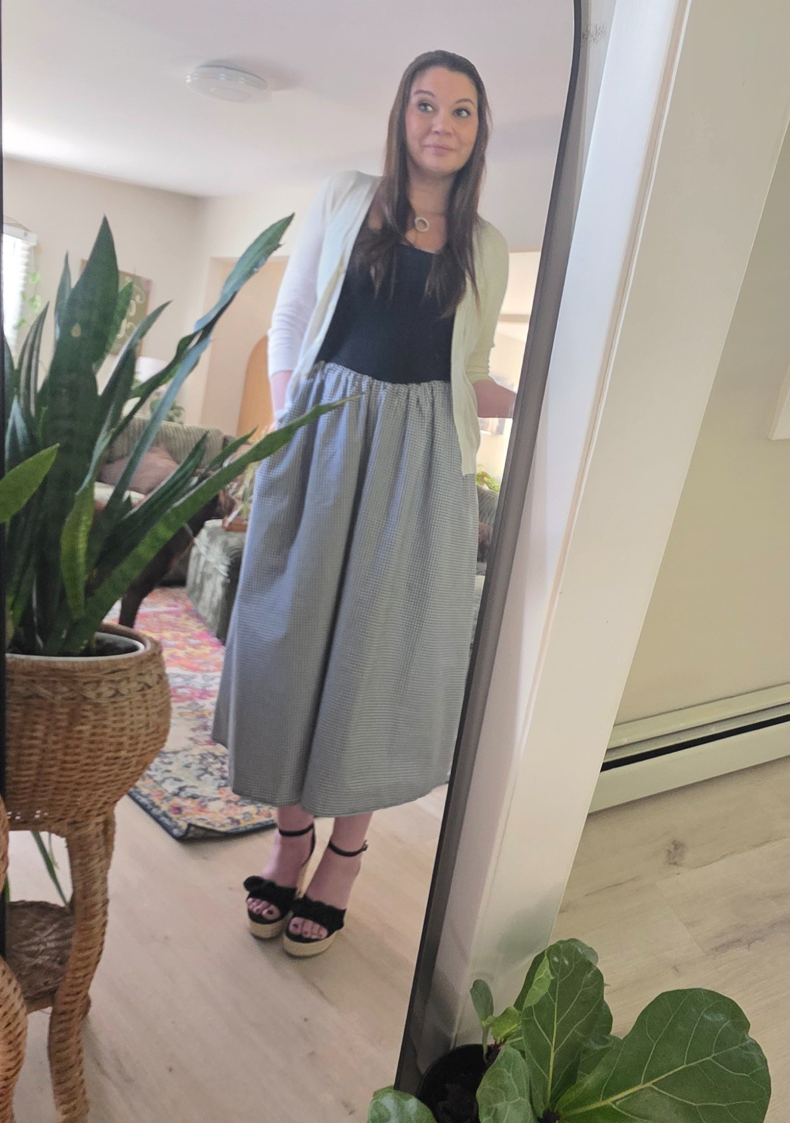Today’s office outfit was such a win! ✨This easy, breezy dress was perfect for work — I threw on a cardigan and it instantly became office-ready. And the best part? It has pockets!! 🙌Paired it with the cutest espadrilles that are actually comfortable enough to wear all day long. The little bow detail on the toe is such a fun touch. 🎀Bonus: this entire look came in under $100! 💕

#LTKdayinmylife #LTKOver40 #LTKWorkwear