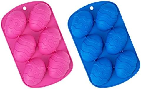 2 Pack Easter Egg Shaped Silicone Cake Mold 6-Cavity Chocolate Cook Trays for DIY Candy Chocolate Je | Amazon (US)