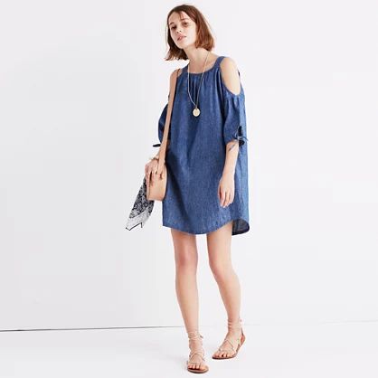 Chambray Cold-Shoulder Dress | Madewell