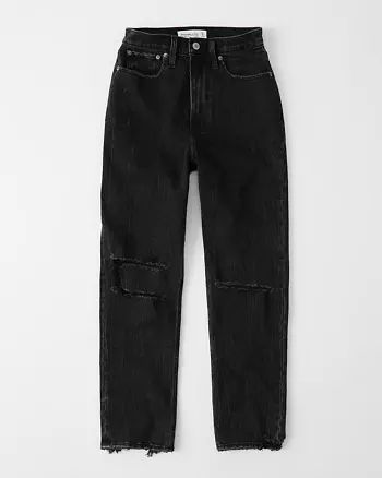 Curve Love Ultra High Rise Straight Jeans | Abercrombie & Fitch (US)